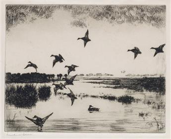 FRANK W. BENSON Group of 8 etchings and drypoints.